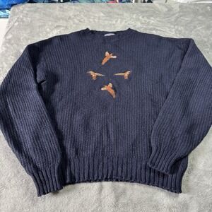 Vintage 80s Pendleton Wool Sweater Mens XL USA LOBO Duck Goose Bird Knit